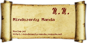 Mindszenty Manda névjegykártya